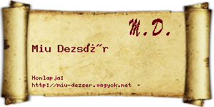 Miu Dezsér névjegykártya